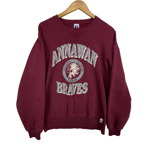 Vintage Russell Athletic Annawan Braves Illinois‎ Sweatshirt Crewneck Large - Picture 1 of 7